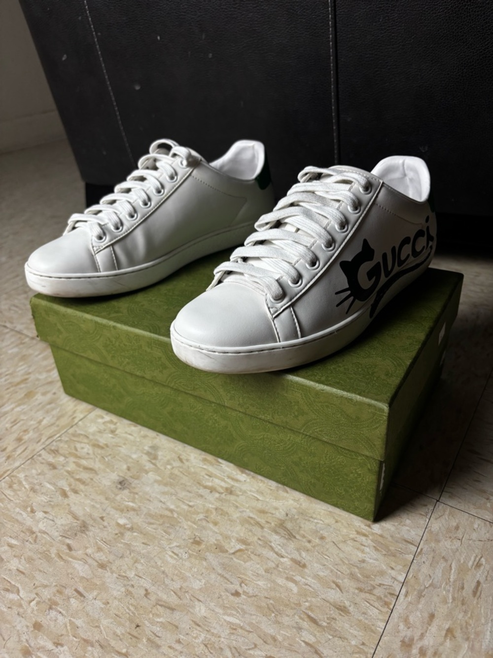 Gucci Ace "Kitten Logo" Low Top Sneakers
